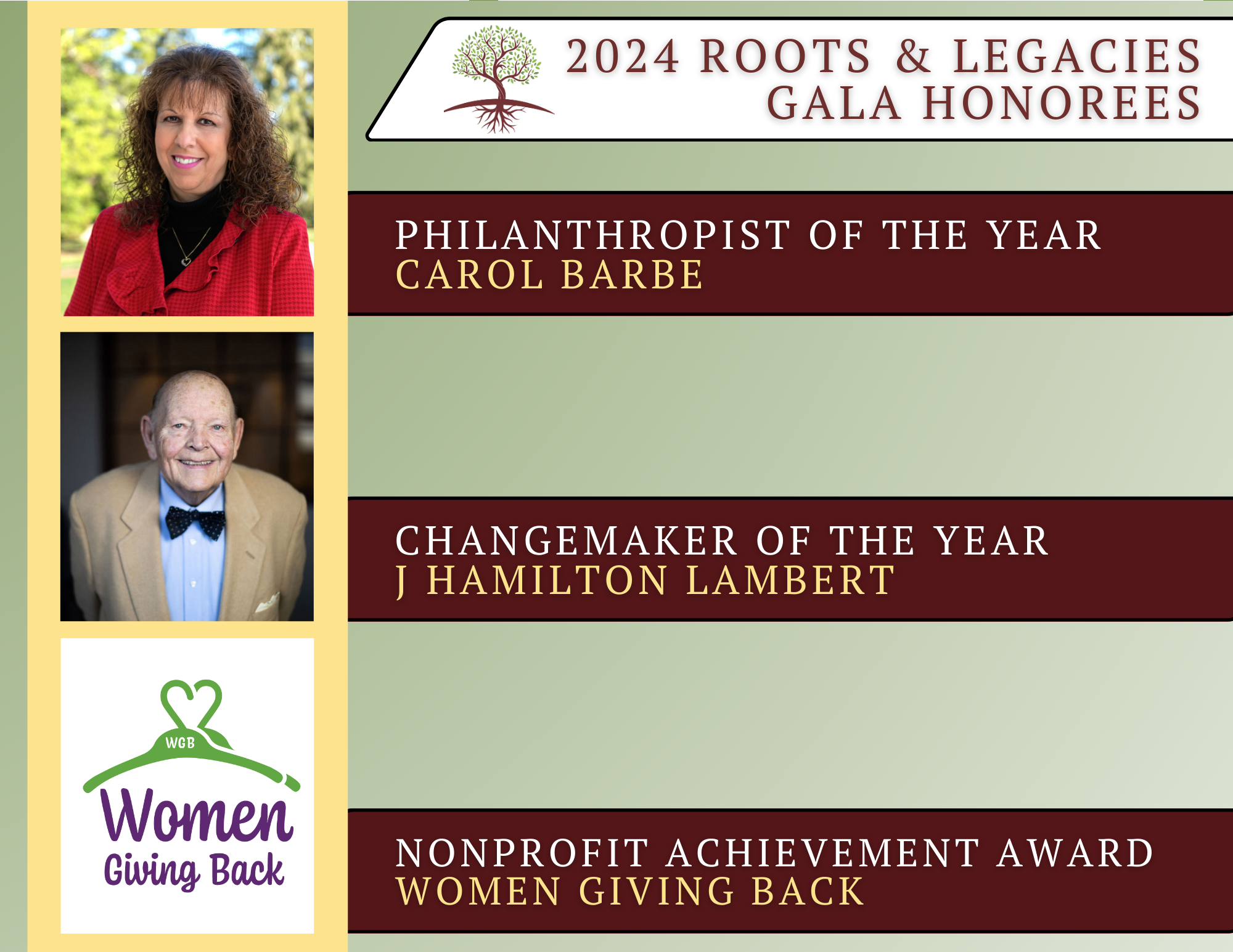 Roots and Legacies 2024 honorees