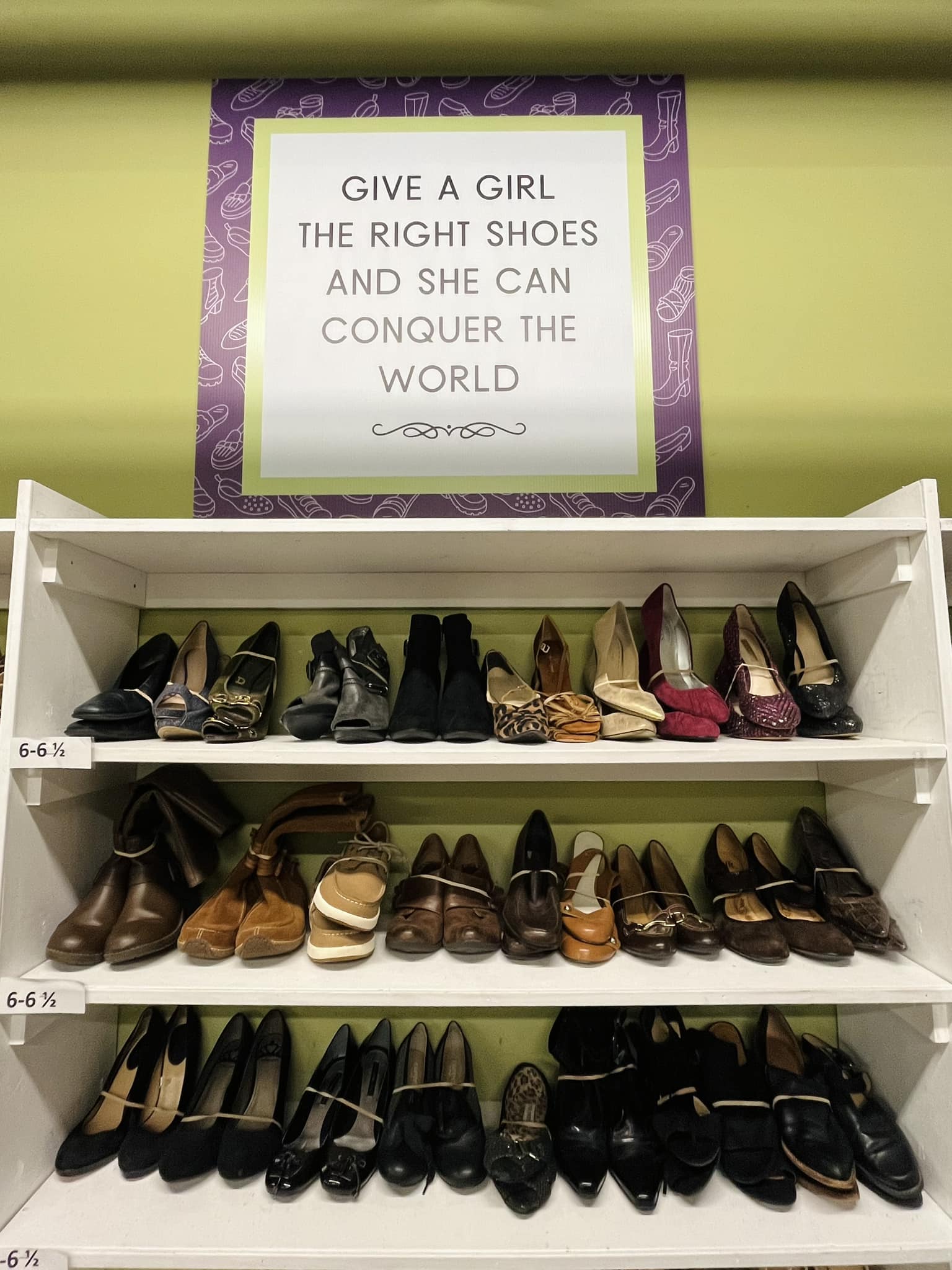 Women Giving Back boutique - shoe section